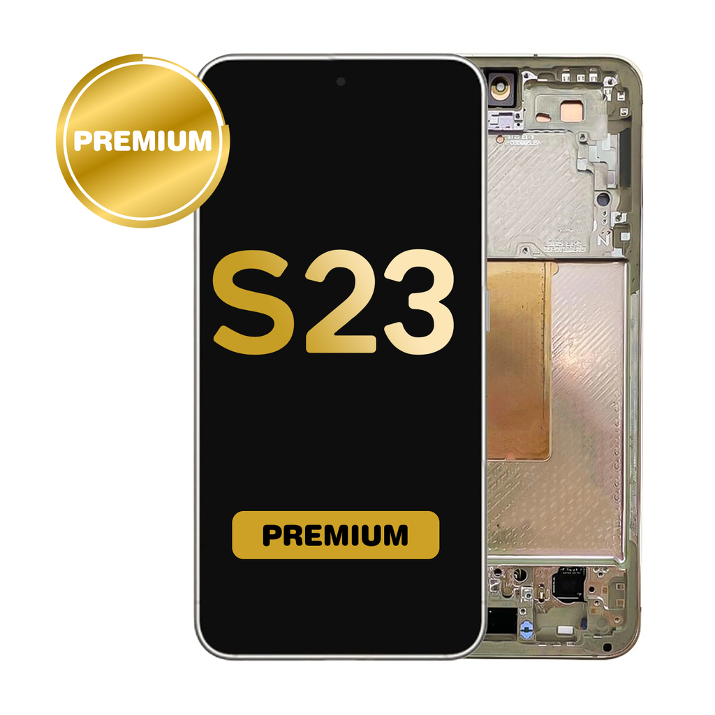 OLED Assembly for Samsung Galaxy S23 (S911) with Frame - Cream (Premium) (US Version)