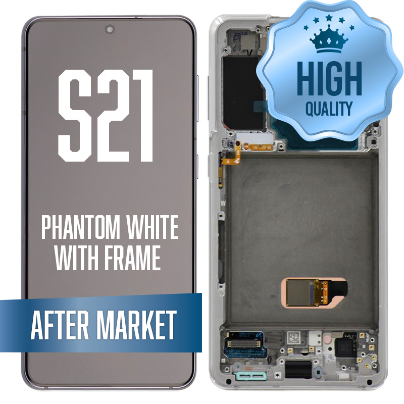 OLED Assembly for Samsung Galaxy S21 / 5G With Frame - Phantom White (High Quality - Aftermarket)