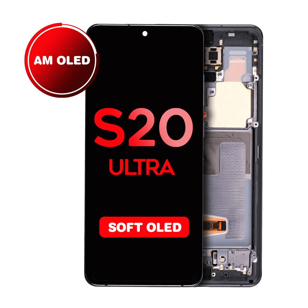 OLED Assembly for Samsung Galaxy S20 Ultra (G988) with Frame - Cosmic Gray (Aftermarket - OLED)