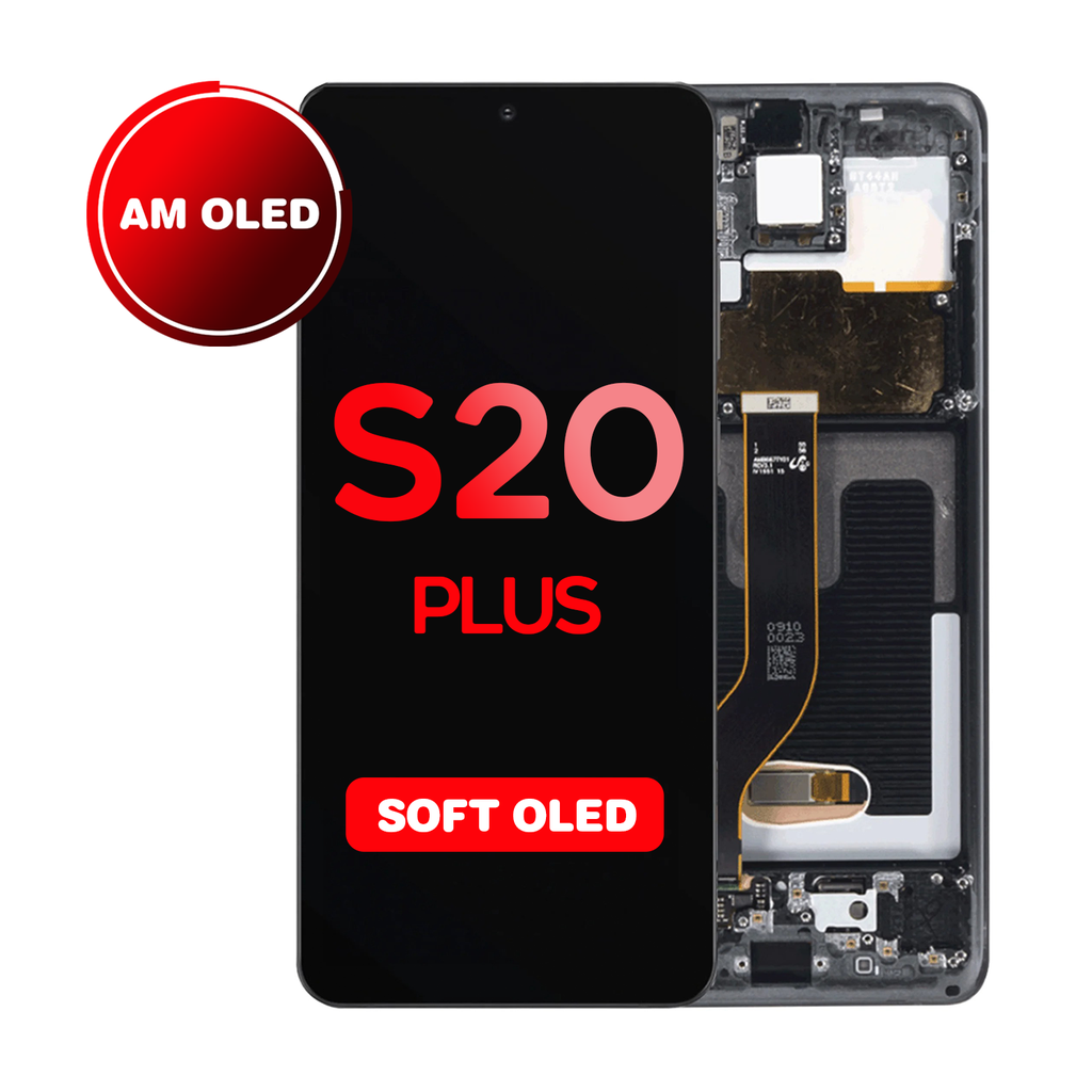 OLED Assembly for Samsung Galaxy S20 Plus 5G (G985 / G986) with Frame - Cosmic Black (Aftermarket - OLED)