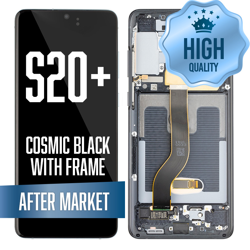 OLED Assembly for Samsung Galaxy S20 Plus With Frame - Cosmic Black (High Quality - Aftermarket)