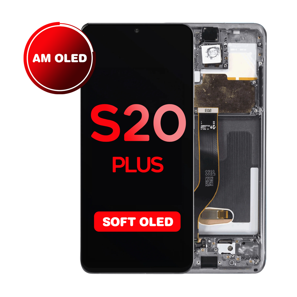 OLED Assembly for Samsung Galaxy S20 Plus 5G (G985 / G986) with Frame - Cosmic Gray (Aftermarket - OLED)