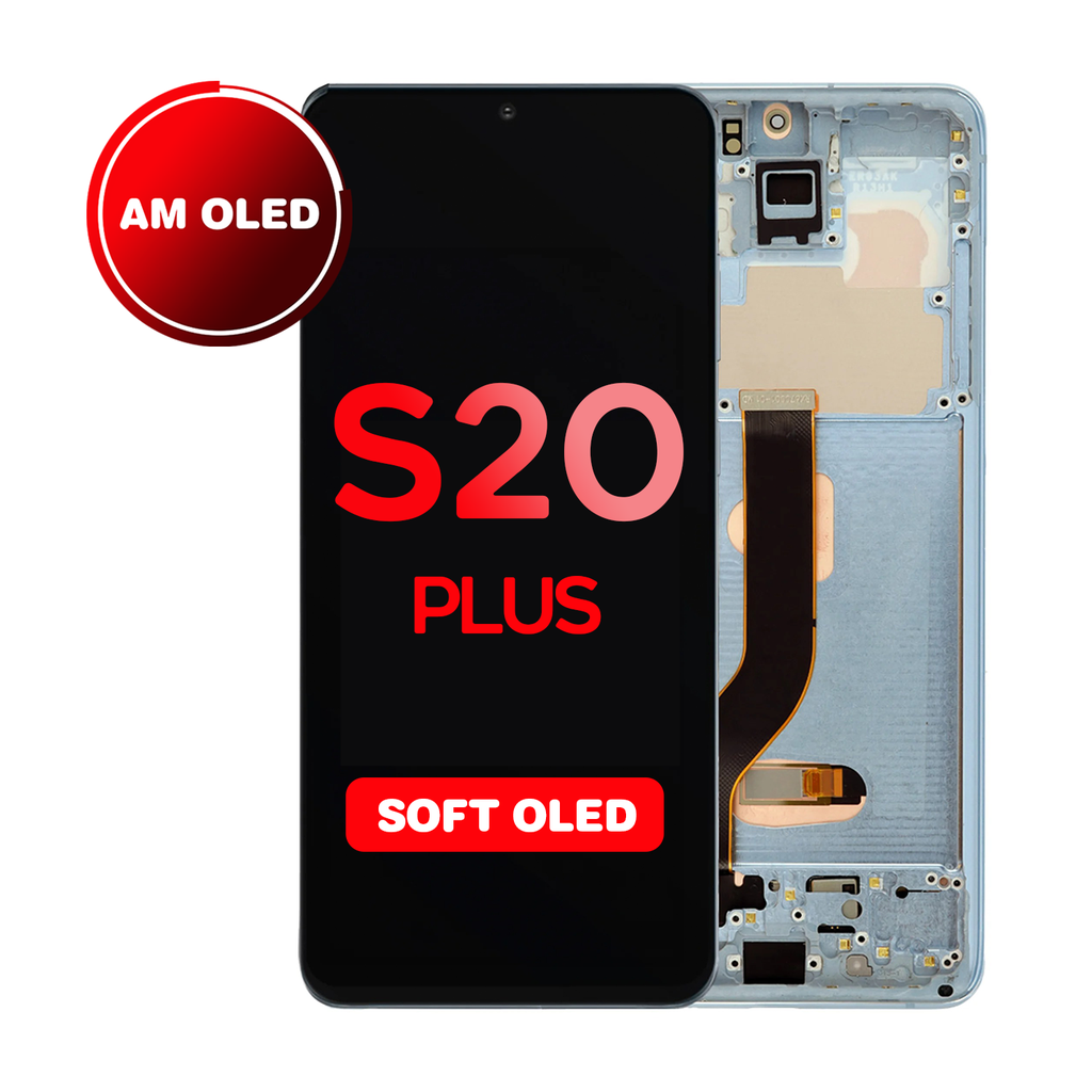OLED Assembly for Samsung Galaxy S20 Plus 5G (G985 / G986) with Frame - Cloud Blue (Aftermarket - OLED)