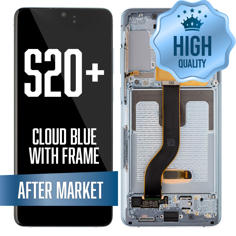 OLED Assembly for Samsung Galaxy S20 Plus With Frame - Cloud Blue (High Quality - Aftermarket)