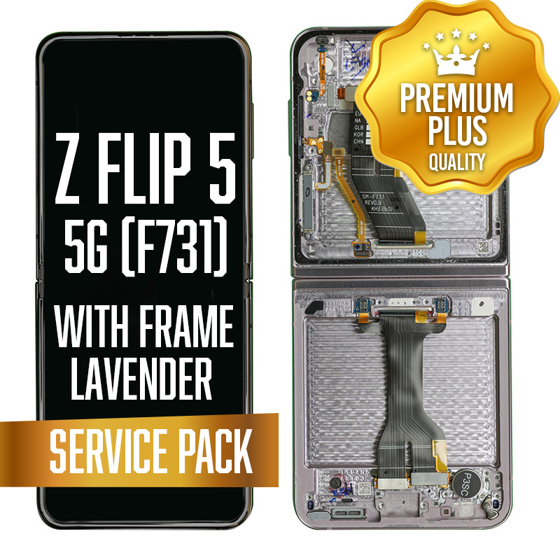 OLED Assembly (Inner) for Samsung Galaxy Z Flip 5 5G (F731) 2023 With Frame - Lavender (Service Pack)