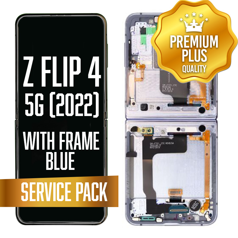 OLED Assembly (Inner) for Samsung Galaxy Z Flip 4 5G (F721) With Frame - Blue (Service Pack)