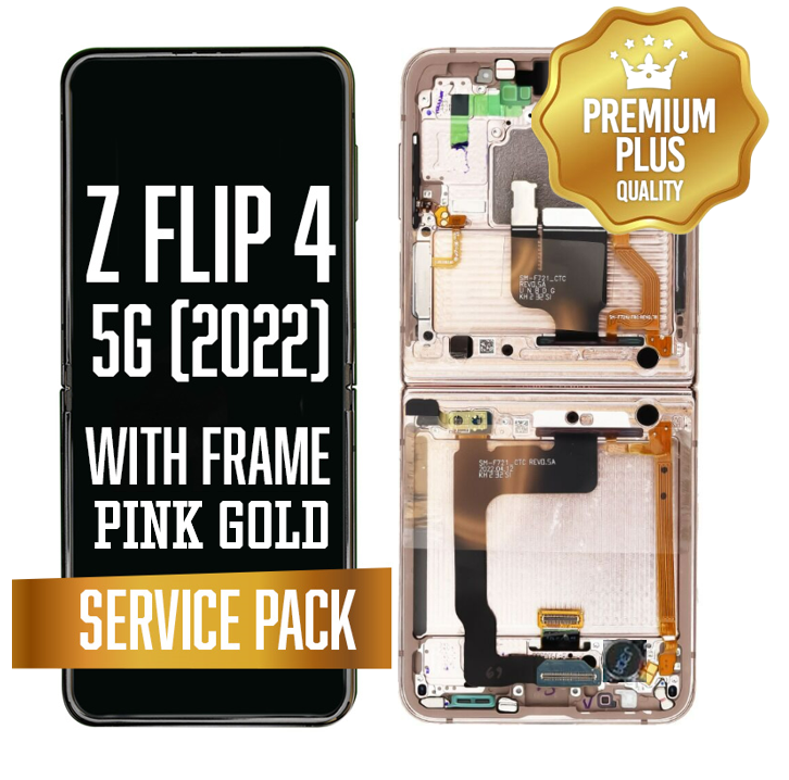 OLED Assembly (Inner) for Samsung Galaxy Z Flip 4 5G (2022) With Frame - Pink Gold(Service Pack)
