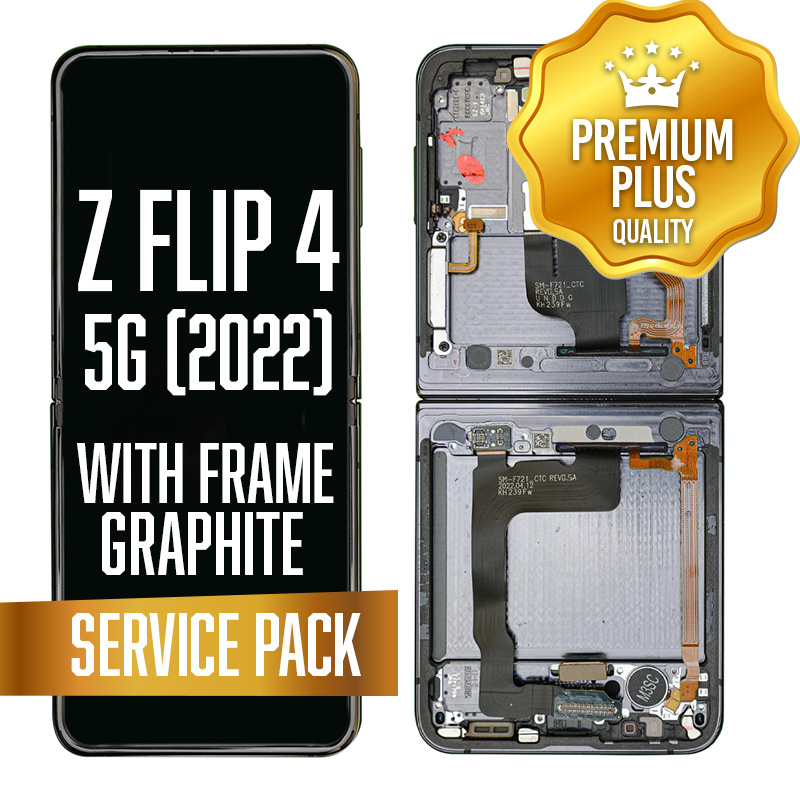 OLED Assembly (Inner) for Samsung Galaxy Z Flip 4 5G (F721) With Frame - Graphite (Service Pack)