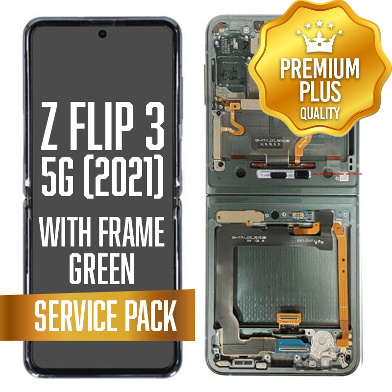 OLED Assembly (Inner) for Samsung Galaxy Z Flip 3 5G (F711) With Frame - Green (Service Pack)
