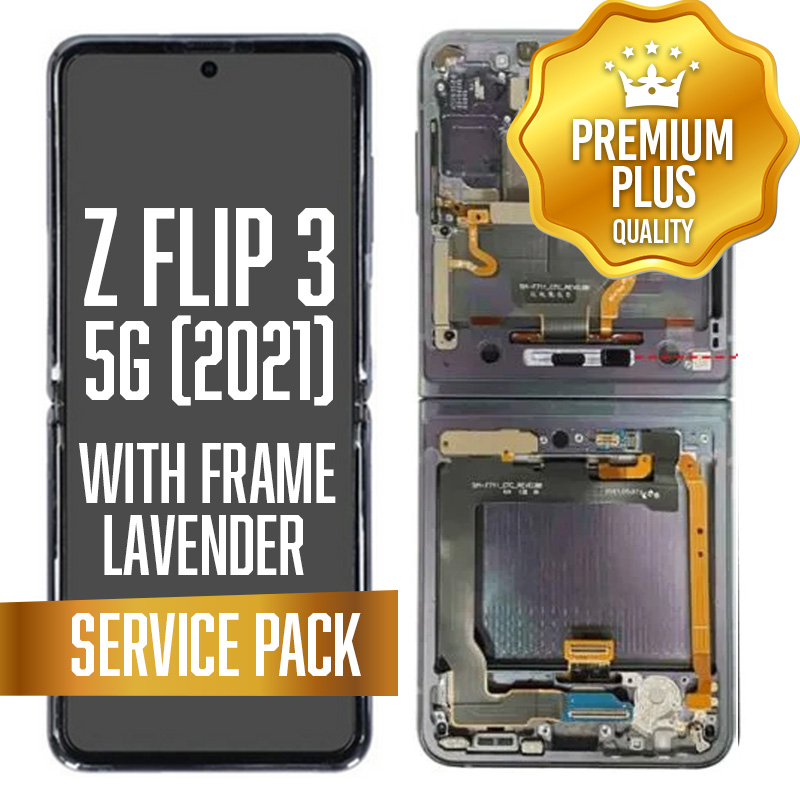OLED Assembly (Inner) for Samsung Galaxy Z Flip 3 5G (F711) With Frame - Lavender (Service Pack)