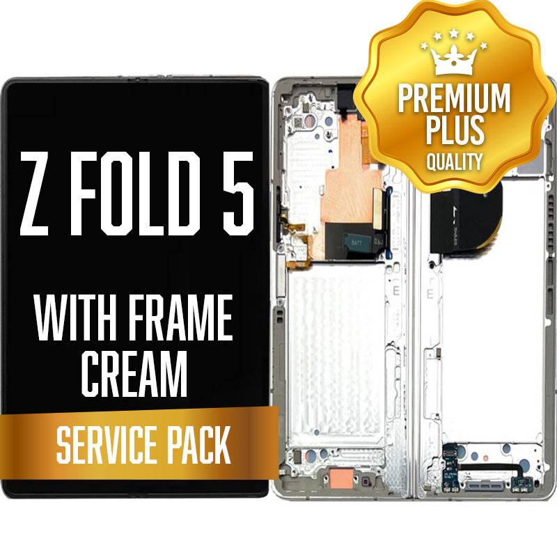 OLED Assembly (Inner) for Samsung Galaxy Z Fold 5 5G (2023) With Frame - Cream (Service Pack)