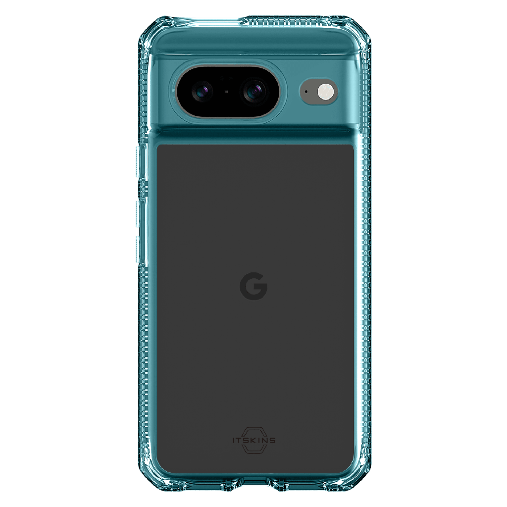 Itskins - Hybridr Clear Case For Google Pixel 8 - Light Blue And Transparent