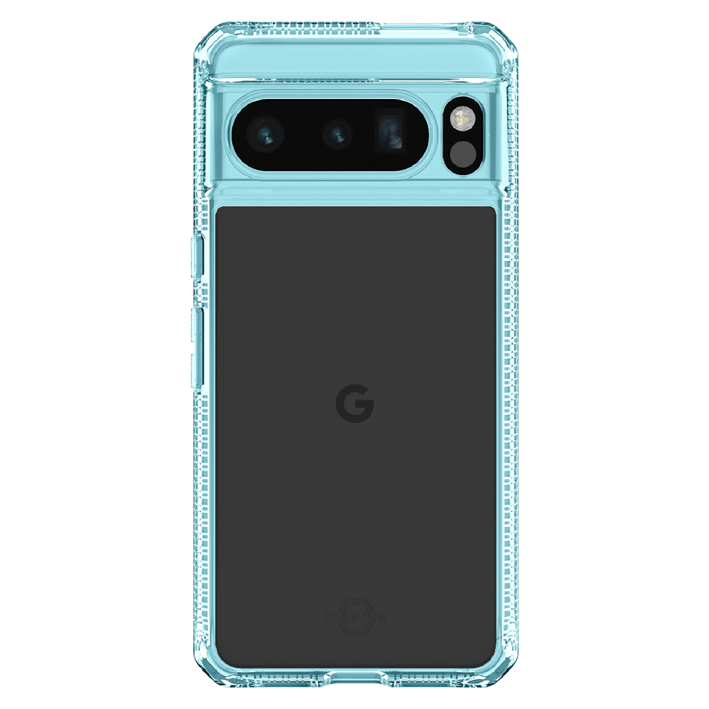 Itskins - Hybridr Clear Case For Google Pixel 8 Pro - Light Blue And Transparent