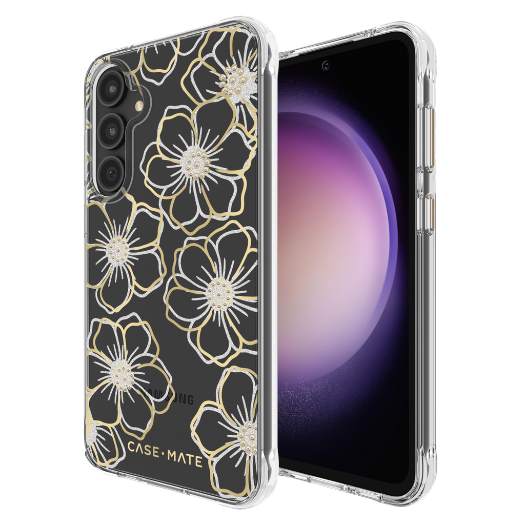 Case-mate - Floral Gems Case For Samsung Galaxy S23 Fe - Gold