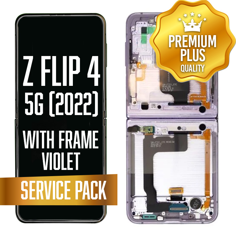 OLED Assembly (Inner) for Samsung Galaxy Z Flip 4 5G (F721) With Frame - Violet / Purple (Service Pack)