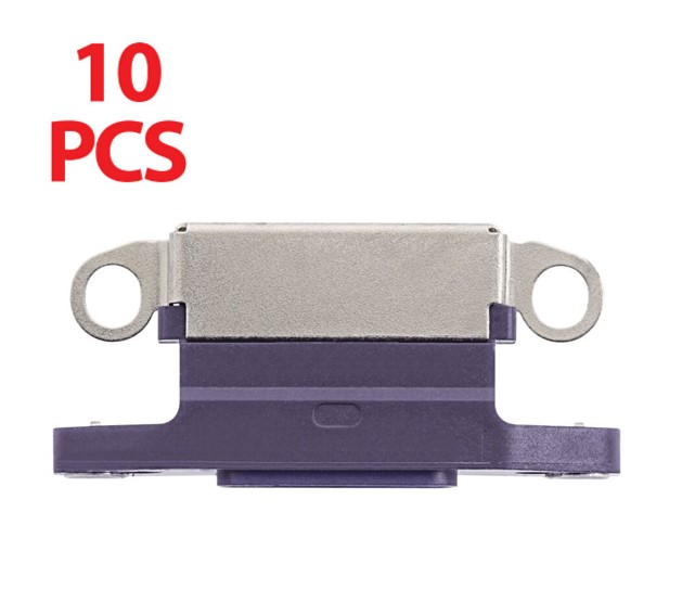 Charging Port Only Compatible With iPhone 14 Pro / 14 Pro Max (DEEP PURPLE) (10 Pack)