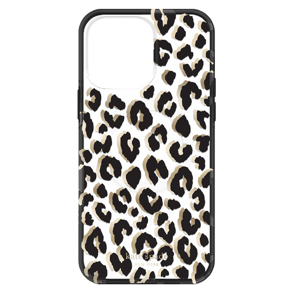 Kate Spade - New York Protective Hardshell Magsafe Case For Apple Iphone 14 Pro Max - City Leopard Black