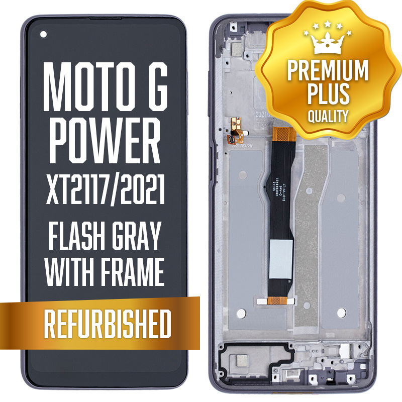 LCD with frame for Motorola Moto G Power (XT2117/2021) - Flash Gray (Premium/ Refurbished)