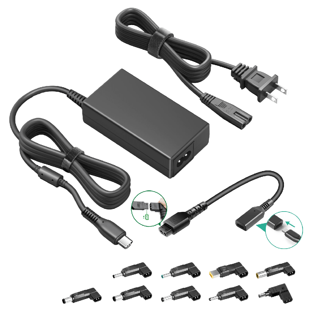 Bti -  Ac Adapter 2-1 65w For Type C Laptops - Black