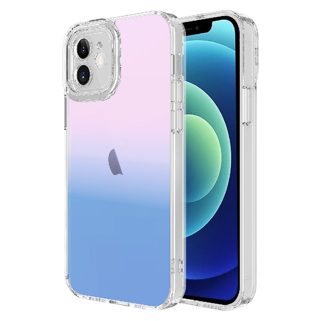 Ampd - Acrylic Ice Holographic Case For Apple Iphone 12 - Blue And Pink