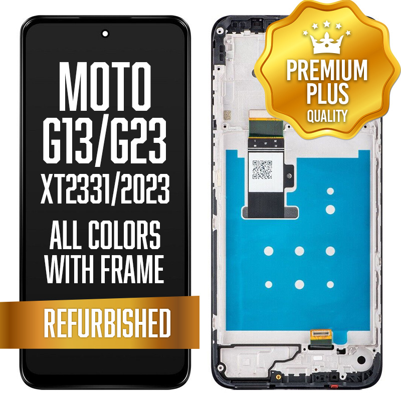 LCD with frame for Motorola Moto G13 (XT2331-2 / 2023) G23 (XT2333-3 / 2023) - All Colors (Premium/ Refurbished)