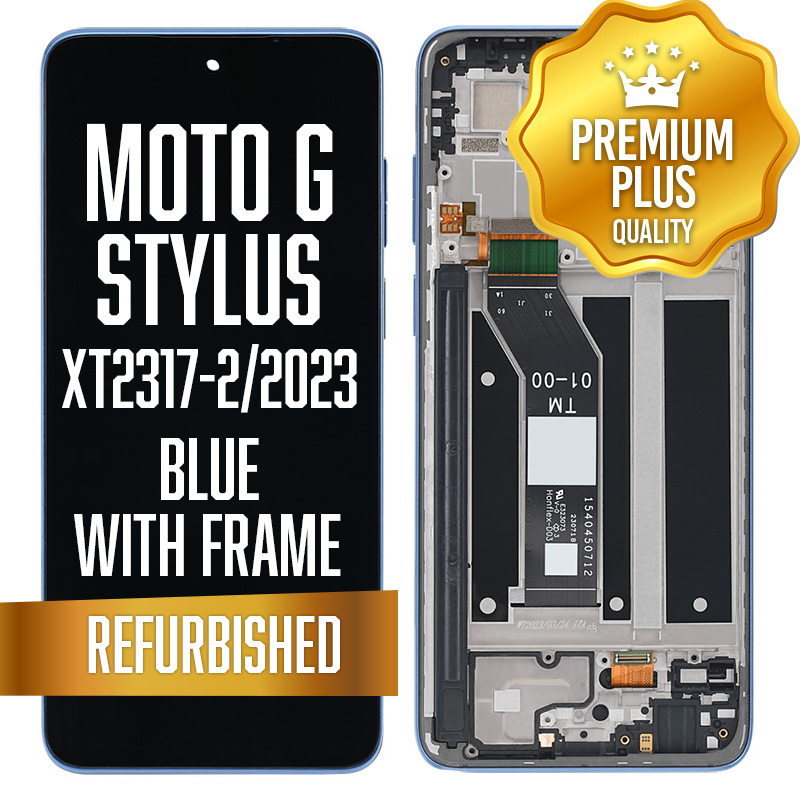 LCD with frame for Motorola Moto G Stylus 4G (XT2317-2 / 2023) Blue - (Premium/ Refurbished)