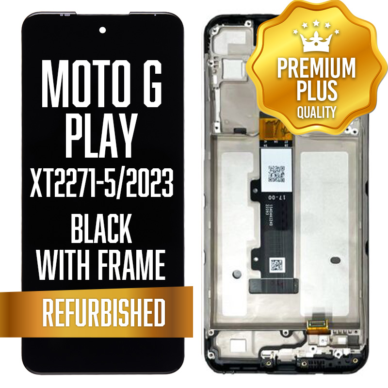 LCD with frame for Motorola Moto G Play (XT2271-5 / 2023) Black (Premium/ Refurbished)