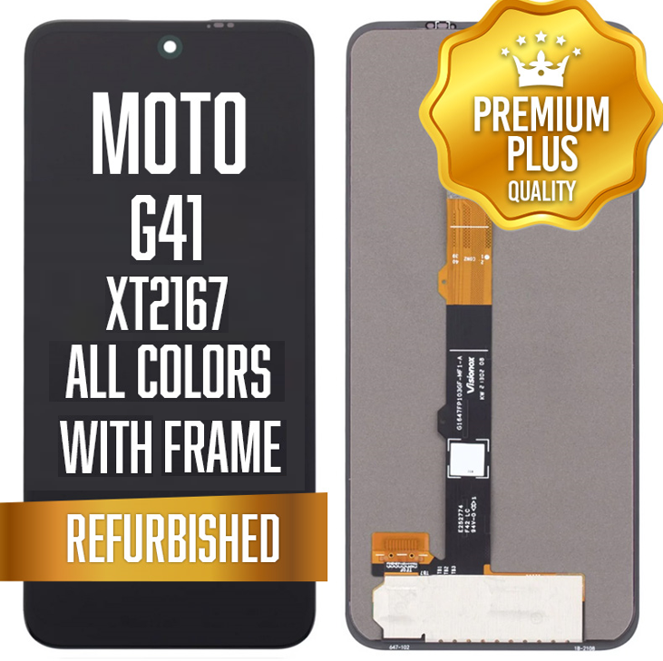 OLED Assembly with frame for Moto G41 (XT2167) - All Colors (Premium/ Refurbished)
