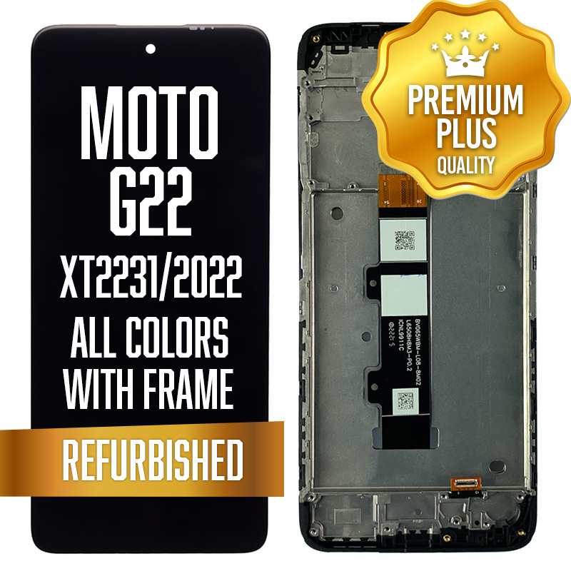 LCD with frame for Motorola Moto G22 (XT2231 / 2022) - All Colors (Premium/ Refurbished)