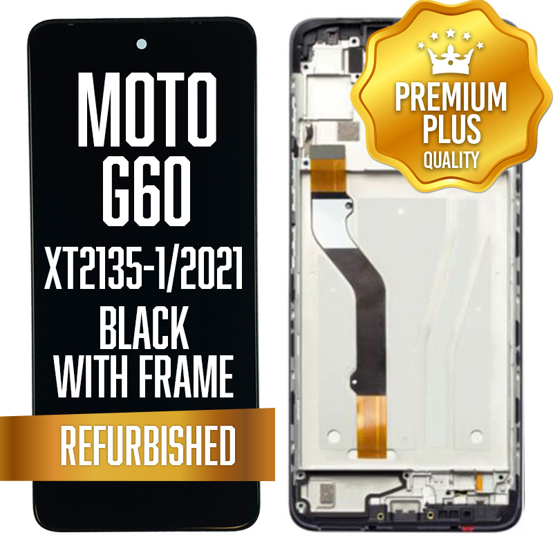LCD Assembly with frame for Motorola Moto G60 (XT2135-1 / 2021) - Black (Premium)