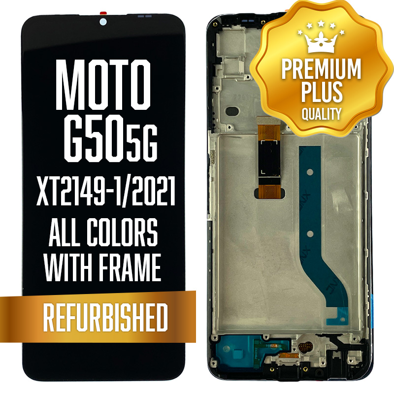 LCD with frame for Motorola Moto G50 5G (XT2149-1 / 2021) - All Colors (Premium/ Refurbished)
