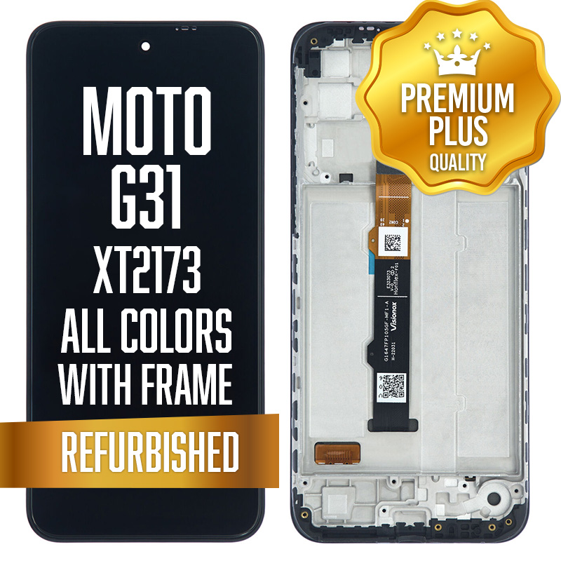 OLED Assembly with frame for Moto G31 (XT2173) - All Colors (Premium/ Refurbished)