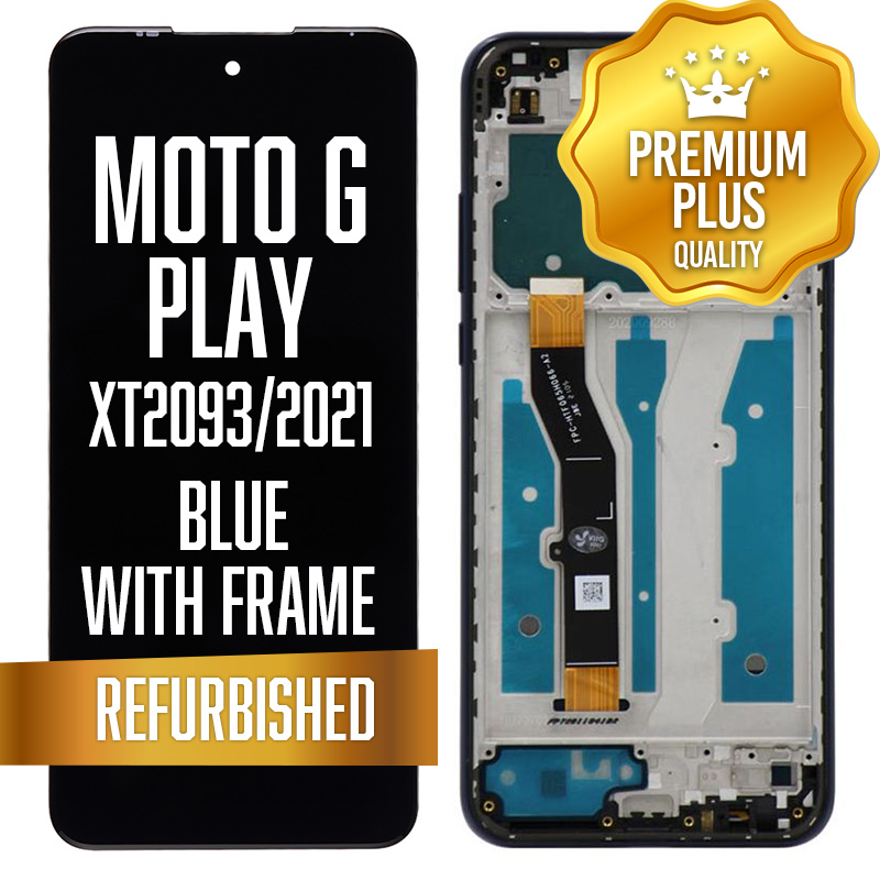 LCD Assembly with frame for Motorola Moto G Play (XT2093 / 2021) - Blue (Premium)