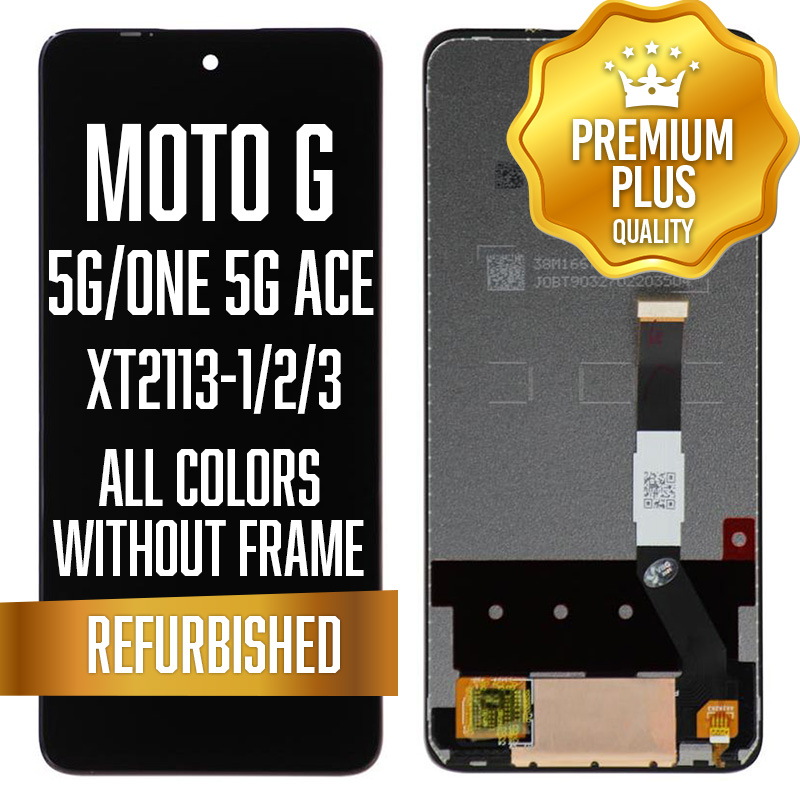 LCD w/out frame for Motorola Moto G 5G (XT2113-3) / One 5G ACE (XT2113-1 / 2) - Black (Premium/ Refurbished)