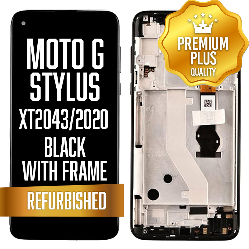 LCD with frame for Motorola Moto G Stylus (XT2043 / 2020) - Black (Premium/ Refurbished)