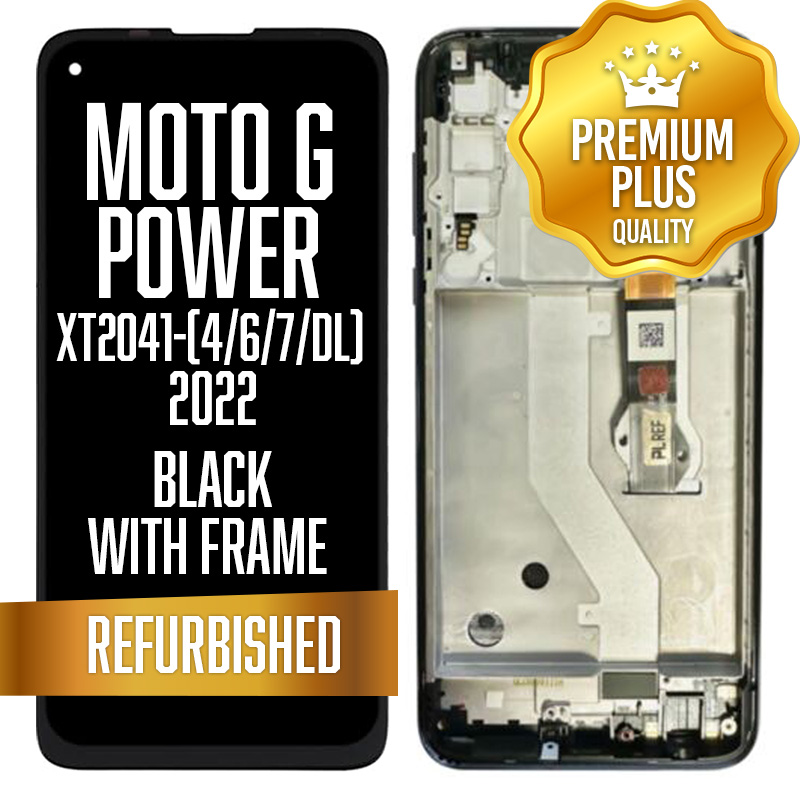 LCD with frame for Motorola Moto G Power (XT2041-4 / XT2041-6 / XT2041-7 / XT2041-DL) (2020) - Black (Premium/ Refurbished)