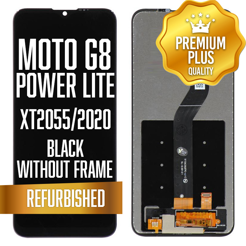 LCD w/out frame for Motorola Moto G8 Power Lite (XT2055 / 2020) - Black (Premium/ Refurbished)