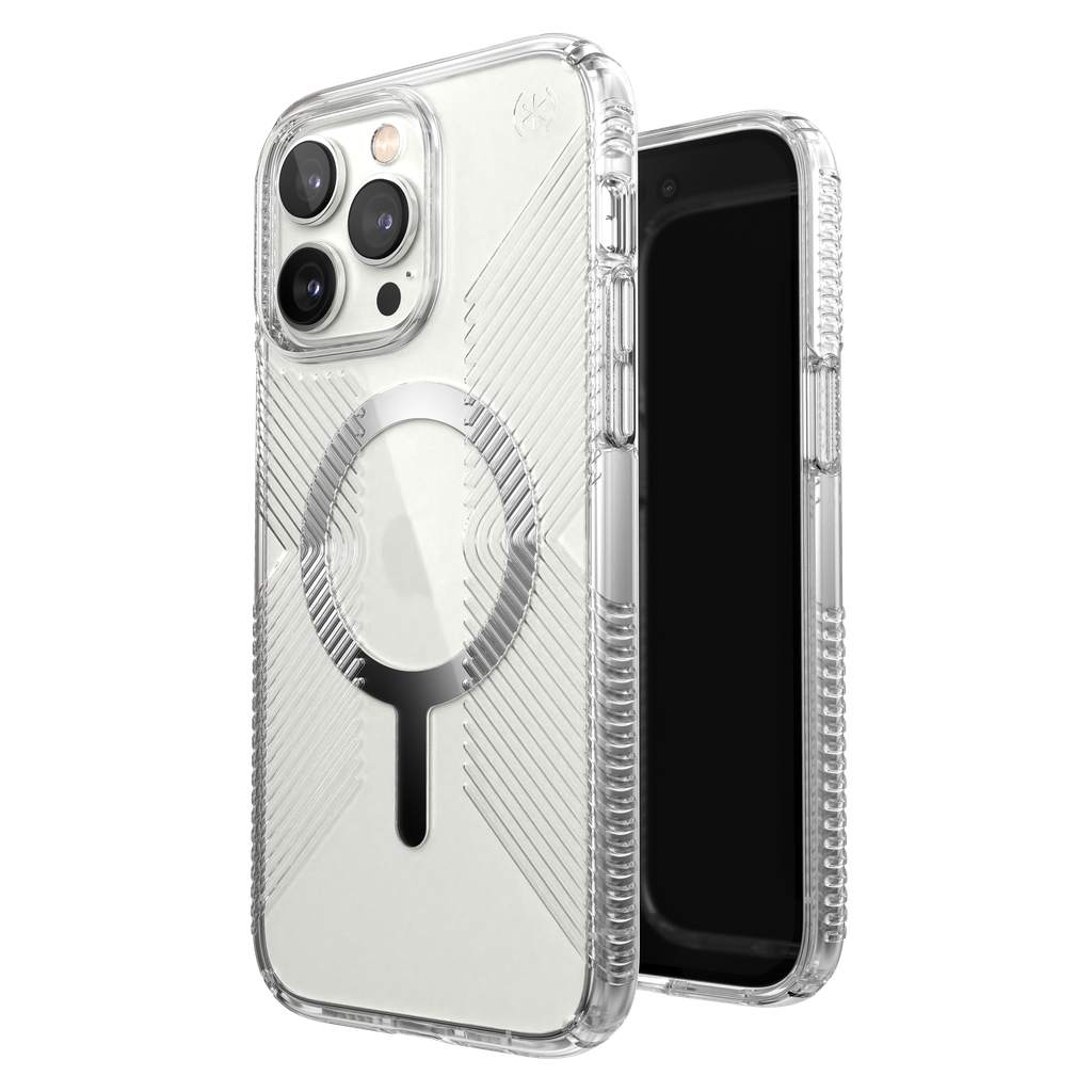 Speck - Presidio Perfect Clear Grip Magsafe Case For Apple Iphone 14 Pro Max - Silver