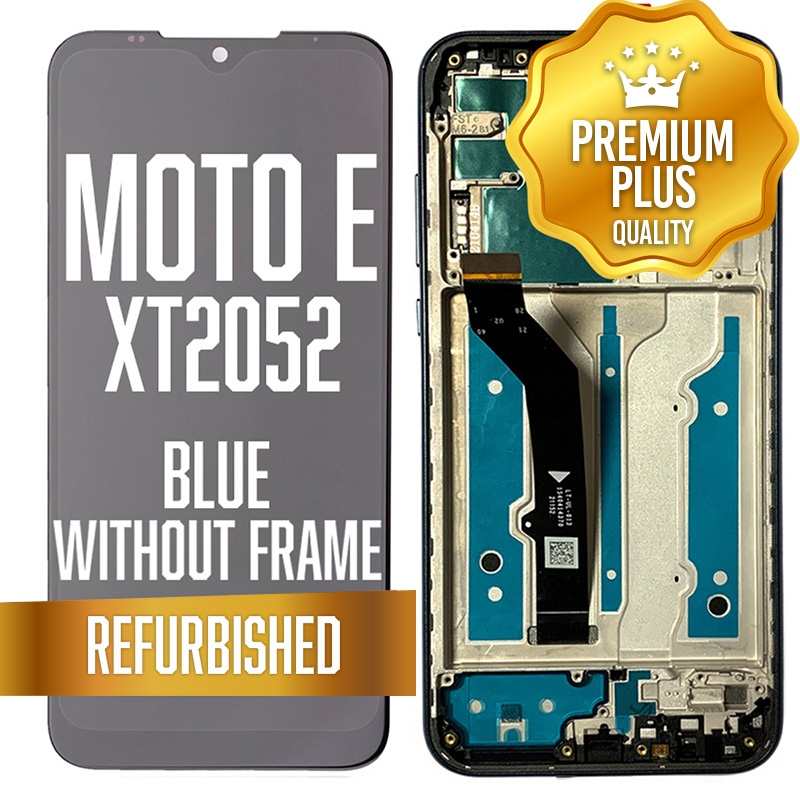 LCD with frame for Motorola Moto E (XT2052) - Blue (Premium/ Refurbished)