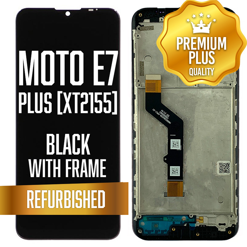 LCD Assembly with frame for Motorola Moto E7 Plus (XT2081) - Black (Premium)