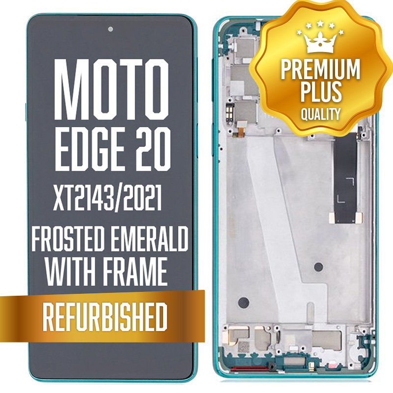 LCD with frame for Motorola Edge 20 (XT2143 / 2021) - Frosted Emerald (Premium/ Refurbished)
