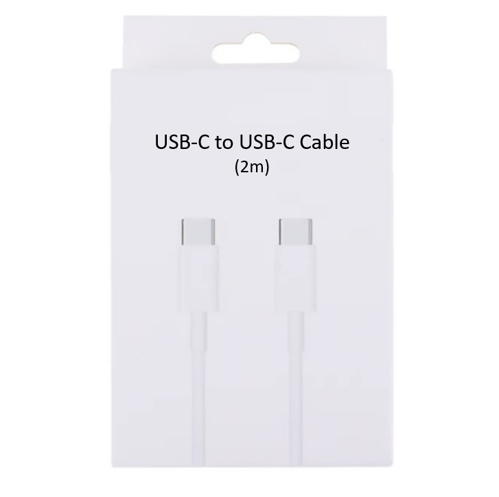 Type-C to Type-C Cable (6 ft - 2 M) - White Box