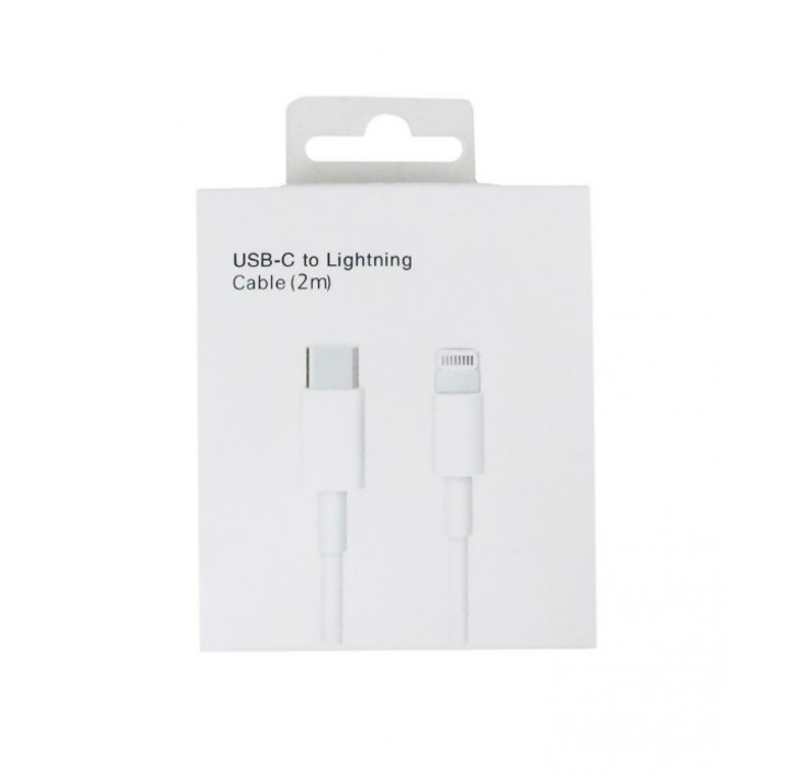 Type-C to Lightning Cable (6ft - 2m) - 18W Support - White Box