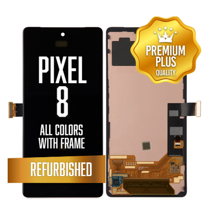 LCD Assembly for Google Pixel 8 with frame - without fingerprint sensor - All Colors (Premium/ Refurbished)