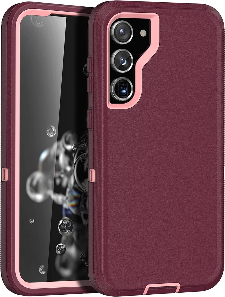 DualPro Protector Case for Galaxy S24 - Burgundy & Light Pink