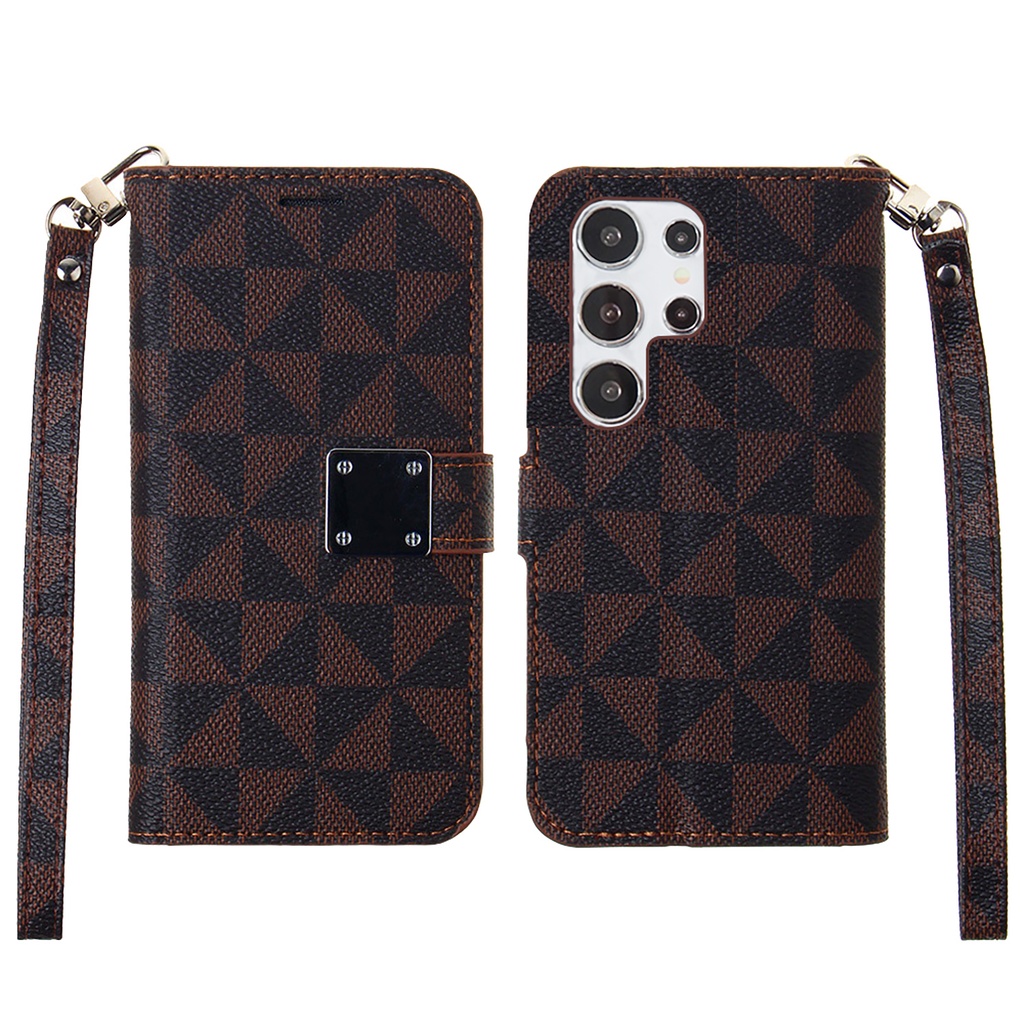 Triangle Wallet Case for Galaxy S24 - Brown