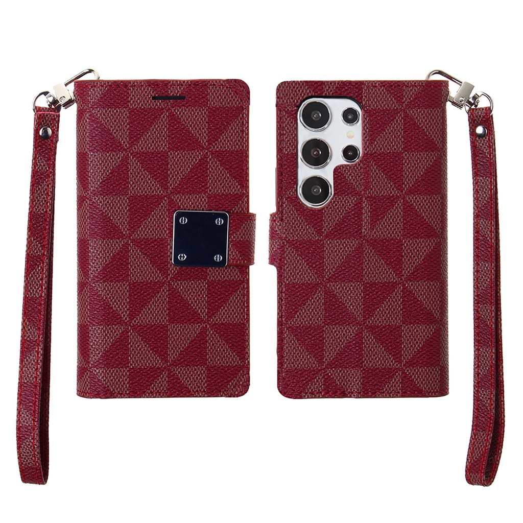 Triangle Wallet Case for Galaxy S24 - Dark Red