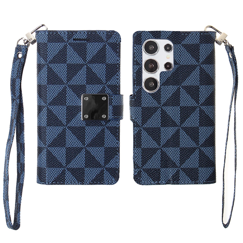 Triangle Wallet Case for Galaxy S24 - Navy Blue