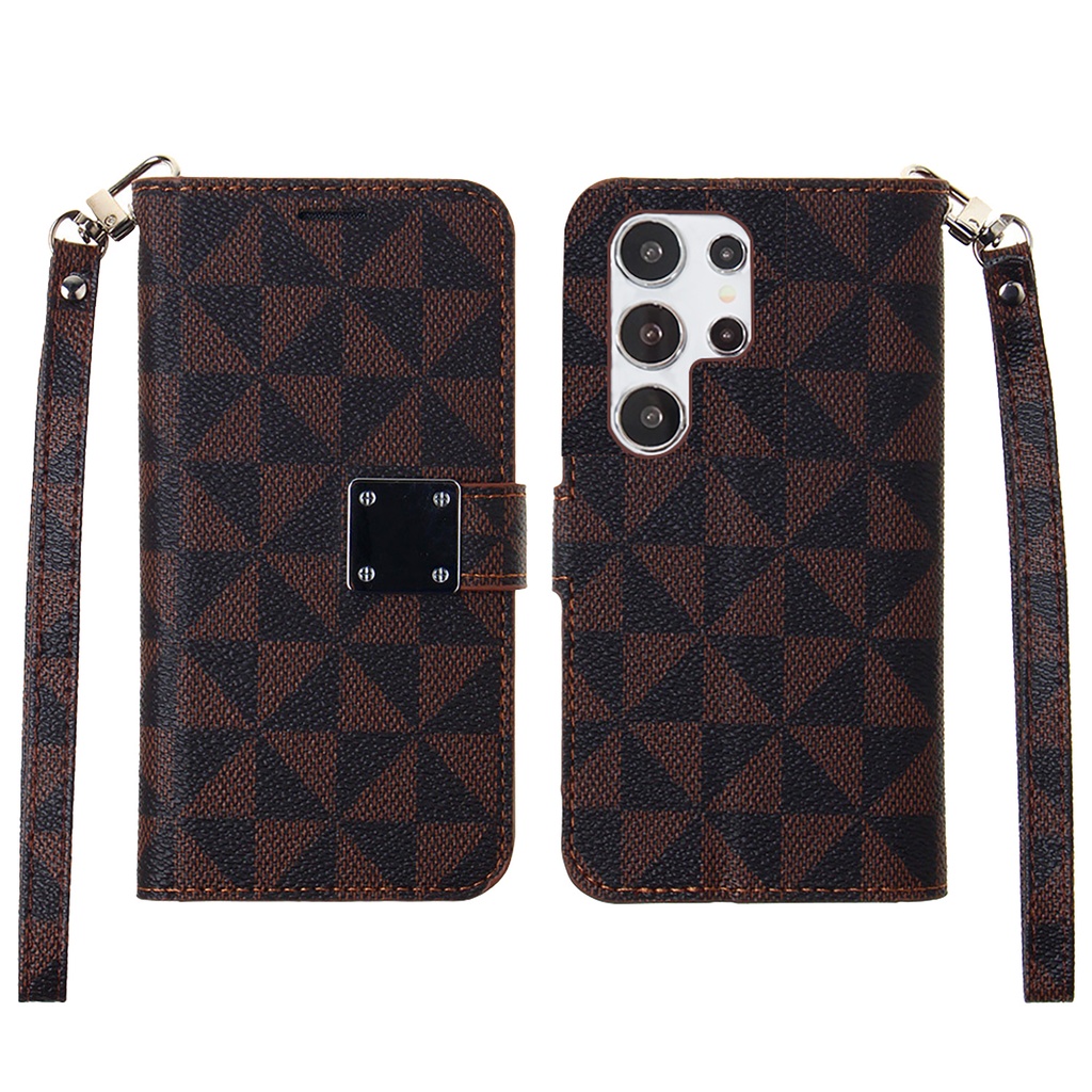 Triangle Wallet Case for Galaxy S24 Plus - Brown