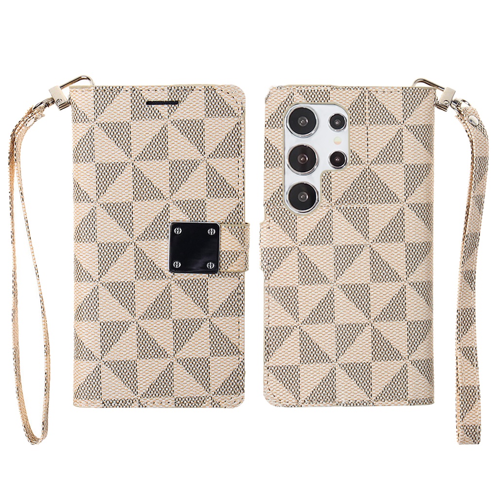 Triangle Wallet Case for Galaxy S24 Plus - Light Yellow